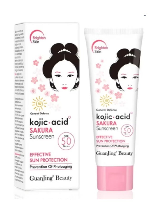 Kojic Acid Sakura Sunscreen SPF50 Effective Sun Protection 80 g